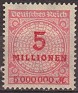 Germany 1923 Numbers 5 Millionen Red Scott 285. Alemania 1923 Scott 285. Uploaded by susofe